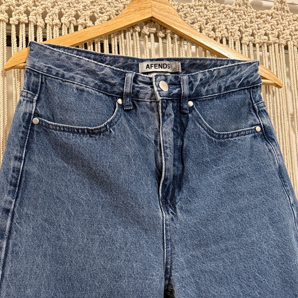 Afends Bella Denim Wide Leg Baggy Jeans in Authentic Blue - Picture 11 of 14